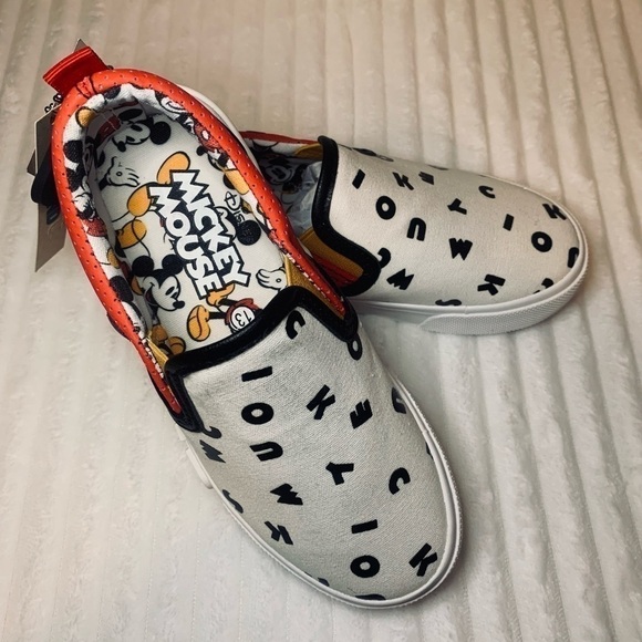 MICKEY MOUSE Disney Canvas Slip On Shoes Unisex Little Kids 13 School Casual - Picture 2 of 9